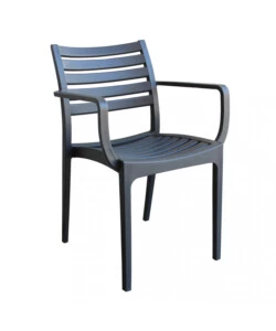 SEDIA DA ESTERNO IMPILABILE ELICA GARDEN "EVELINE" IN POLIPROPILENE ANTRACITE 58,5X55,2X84 CM