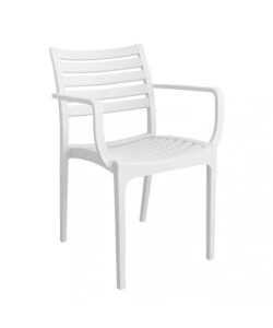 SEDIA DA ESTERNO IMPILABILE ELICA GARDEN "EVELINE" IN POLIPROPILENE BIANCO 58,5X55,2X84 CM