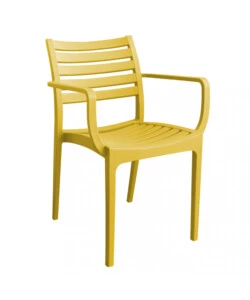 SEDIA DA ESTERNO IMPILABILE ELICA GARDEN "EVELINE" IN POLIPROPILENE GIALLO 58,5X55,2X84 CM