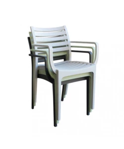SEDIA DA ESTERNO IMPILABILE ELICA GARDEN "EVELINE" IN POLIPROPILENE GRIGIO 58,5X55,2X84 CM