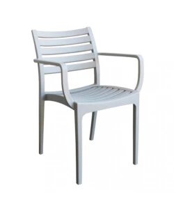 SEDIA DA ESTERNO IMPILABILE ELICA GARDEN "EVELINE" IN POLIPROPILENE GRIGIO 58,5X55,2X84 CM