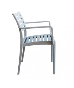 SEDIA DA ESTERNO IMPILABILE ELICA GARDEN "EVELINE" IN POLIPROPILENE GRIGIO 58,5X55,2X84 CM
