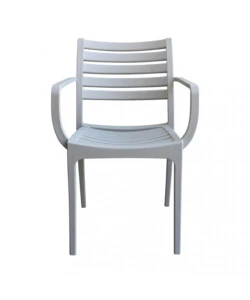 SEDIA DA ESTERNO IMPILABILE ELICA GARDEN "EVELINE" IN POLIPROPILENE GRIGIO 58,5X55,2X84 CM