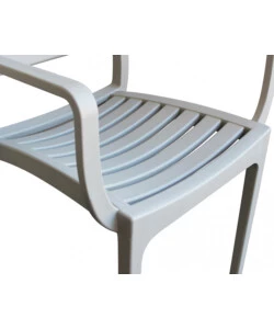 SEDIA DA ESTERNO IMPILABILE ELICA GARDEN "EVELINE" IN POLIPROPILENE GRIGIO 58,5X55,2X84 CM