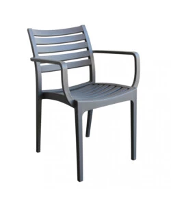 SEDIA DA ESTERNO IMPILABILE ELICA GARDEN "EVELINE" IN POLIPROPILENE TAUPE 58,5X55,2X84 CM