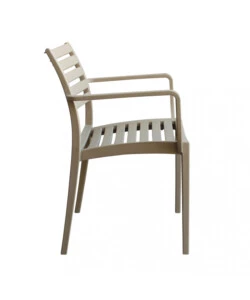 SEDIA DA ESTERNO IMPILABILE ELICA GARDEN "EVELINE" IN POLIPROPILENE TORTORA 58,5X55,2X84 CM