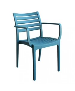 SEDIA DA ESTERNO ELICA GARDEN "EVELINE" IN POLIPROPILENE VERDE PETROLIO 58,5X55,2X84 CM
