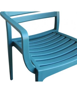 SEDIA DA ESTERNO ELICA GARDEN "EVELINE" IN POLIPROPILENE VERDE PETROLIO 58,5X55,2X84 CM