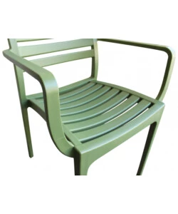 SEDIA DA ESTERNO IMPILABILE ELICA GARDEN "EVELINE" IN POLIPROPILENE VERDE SCURO 58,5X55,2X84 CM