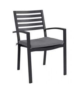 SEDIA DA ESTERNO ELICA GARDEN "FORMENTERA" CON CUSCINO IN ALLUMINIO ANTARCITE 55,5X61X85 CM