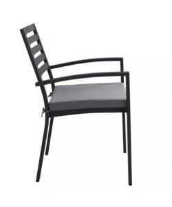 SEDIA DA ESTERNO ELICA GARDEN "FORMENTERA" CON CUSCINO IN ALLUMINIO ANTARCITE 55,5X61X85 CM