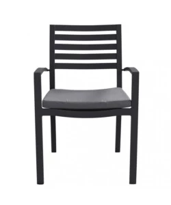 SEDIA DA ESTERNO ELICA GARDEN "FORMENTERA" CON CUSCINO IN ALLUMINIO ANTARCITE 55,5X61X85 CM