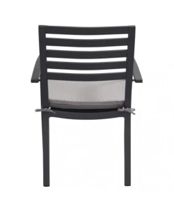 SEDIA DA ESTERNO ELICA GARDEN "FORMENTERA" CON CUSCINO IN ALLUMINIO ANTARCITE 55,5X61X85 CM