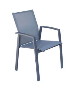 SEDIA DA ESTERNO IMPILABILE ELICA GARDEN "MAILI" IN ALLUMINIO ANTRACITE 57X61X89 CM