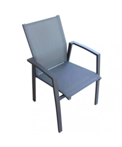 SEDIA DA ESTERNO IMPILABILE ELICA GARDEN "MAILI" IN ALLUMINIO ANTRACITE 57X61X89 CM