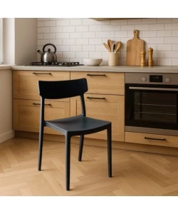 SEDIA DA ESTERNO ELICA GARDEN "DEBBY" IN POLIPROPILENE GRIGIO SCURO 46,5X49X80,5 CM