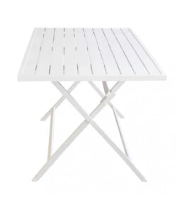 TAVOLO DA GIARDINO PIEGHEVOLE ELICA GARDEN "ALABAMA" IN ALLUMINIO BIANCO 77X130X73 CM