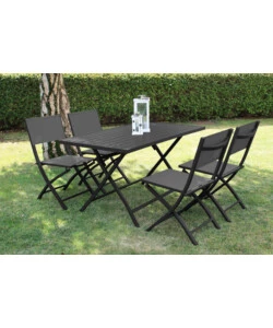 TAVOLO DA GIARDINO PIEGHEVOLE ELICA GARDEN "ALABAMA" IN ALLUMINIO ANTRACITE 77X130X73 CM