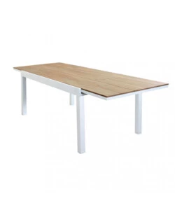 TAVOLO DA GIARDINO ALLUNGABILE ELICA GARDEN "CAYMAN" IN ALLUMINIO BIANCO E POLYWOOD 160/240X95X74 CM