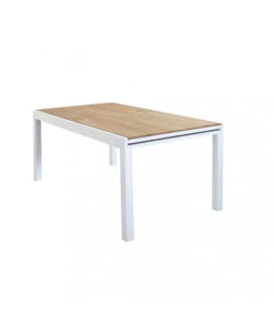 TAVOLO DA GIARDINO ALLUNGABILE ELICA GARDEN "CAYMAN" IN ALLUMINIO BIANCO E POLYWOOD 160/240X95X74 CM