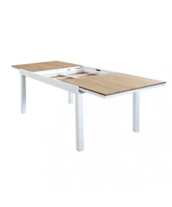 TAVOLO DA GIARDINO ALLUNGABILE ELICA GARDEN "CAYMAN" IN ALLUMINIO BIANCO E POLYWOOD 160/240X95X74 CM