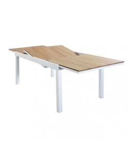 TAVOLO DA GIARDINO ALLUNGABILE ELICA GARDEN "CAYMAN" IN ALLUMINIO BIANCO E POLYWOOD 160/240X95X74 CM