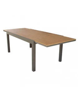 TAVOLO DA GIARDINO ALLUNGABILE ELICA GARDEN "CAYMAN" IN ALLUMINIO E POLYWOOD TAUPE 160/240X95X74 CM