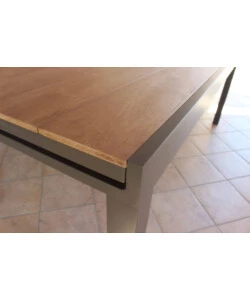 TAVOLO DA GIARDINO ALLUNGABILE ELICA GARDEN "CAYMAN" IN ALLUMINIO E POLYWOOD TAUPE 160/240X95X74 CM
