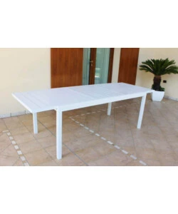TAVOLO DA GIARDINO ALLUNGABILE ELICA GARDEN "FORMENTERA" IN ALLUMINIO BIANCO 200/300X100X75 CM