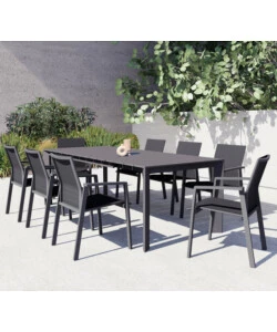 TAVOLO DA GIARDINO ALLUNGABILE ELICA GARDEN "SACRAMENTO" IN ALLUMINIO ANTRACITE 165/215X85X75 CM