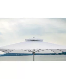 OMBRELLONE DA GIARDINO QUADRATO SOLARIA "PUSH-UP" IN ALLUMINIO BIANCO 3X3 MT