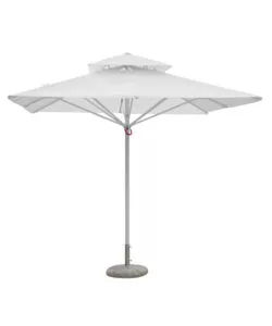 OMBRELLONE DA GIARDINO QUADRATO SOLARIA "PUSH-UP" IN ALLUMINIO BIANCO 3X3 MT