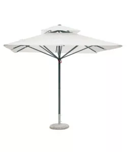 OMBRELLONE DA GIARDINO QUADRATO SOLARIA "PUSH-UP" IN ALLUMINIO ANTRACITE-ECRU' 3X3 MT