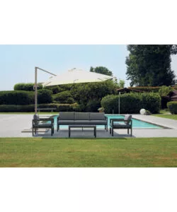 OMBRELLONE DA GIARDINO A BRACCIO SOLARIA "CALIFORNIA" IN ALLUMINIO TORTORA ECRU' 3X4 MT