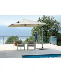 OMBRELLONE A BRACCIO RETTANGOLARE SOLARIA "CALIFORNIA SPUNCRYLIC" IN ALLUMINIO BIANCO E GRIGIO 3X3 MT