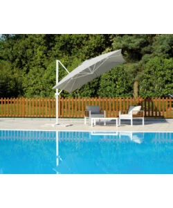 OMBRELLONE A BRACCIO RETTANGOLARE SOLARIA "CALIFORNIA SPUNCRYLIC" IN ALLUMINIO BIANCO E GRIGIO 3X3 MT