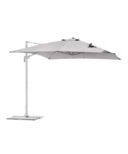 OMBRELLONE A BRACCIO RETTANGOLARE SOLARIA "CALIFORNIA SPUNCRYLIC" IN ALLUMINIO BIANCO E GRIGIO 3X4 MT