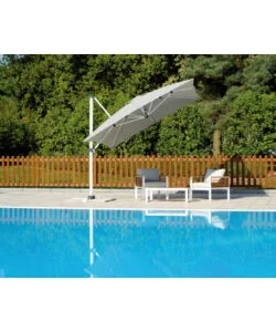 OMBRELLONE A BRACCIO RETTANGOLARE SOLARIA "CALIFORNIA SPUNCRYLIC" IN ALLUMINIO BIANCO E GRIGIO 3X4 MT