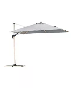 OMBRELLONE A BRACCIO QUADRATO SOLARIA IN ALLUMINIO BIANCO E GRIGIO 3X3 MT
