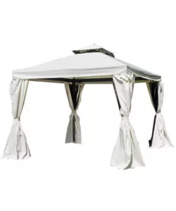 GAZEBO DA ESTERNO QUADRATO SOLARIA "NEBRASKA" IN ALLUMINIO ECRU' 3X3 MT