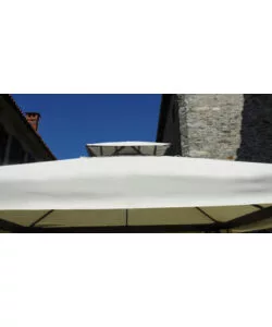 GAZEBO DA ESTERNO QUADRATO SOLARIA "NEBRASKA" IN ALLUMINIO ECRU' 3X3 MT