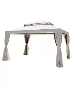 GAZEBO DA ESTERNO RETTANGOLARE SOLARIA "NEBRASKA" IN ALLUMINIO ECRU' 3X4 MT