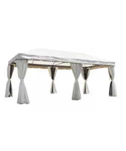 GAZEBO DA ESTERNO RETTANGOLARE SOLARIA "NEBRASKA" IN ALLUMINIO ECRU' 6X3 MT