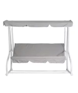 DONDOLO DA GIARDINO SOLARIA BIANCO E GRIGIO CHIARO 3 POSTI 200X125X166 CM
