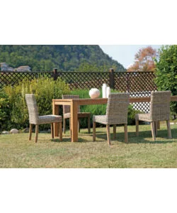 TAVOLO DA ESTERNO SOLARIA "GIACARTA" IN TEAK RICICLATO 250X100X77 CM