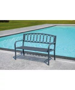 PANCHINA DA ESTERNO SOLARIA IN FERRO E GHISA ANTRACTE 2 POSTI 127X63X87 CM