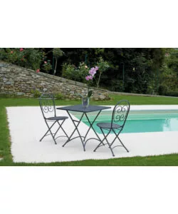 TAVOLO DA ESTERNO PIEGHEVOLE SOLARIA "ORTA" IN FERRO ANTRACITE 70X70X74 CM