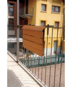 TAVOLO PER RINGHIERA BALCONE PIEGHEVOLE SOLARIA "LOOK OUT" IN ALLUMINIO RESIN WOOD 80X37 CM