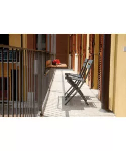 TAVOLO PER RINGHIERA BALCONE PIEGHEVOLE SOLARIA "LOOK OUT" IN ALLUMINIO RESIN WOOD 120X37 CM