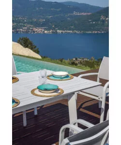 TAVOLO DA ESTERNO ALLUNGABILE SOLARIA "SAN DONATO" IN ALLUMINIO BIANCO 160/240X102X75 CM